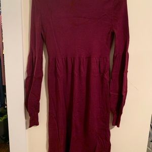Maroon Calvin Klein Long Sleeved Dress